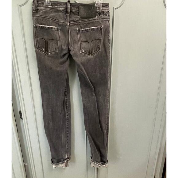 Dsquared2 Gray Coal Miner Selvedge Jeans Size 42 US 6 28 Cuffed Selvege - Picture 8 of 11